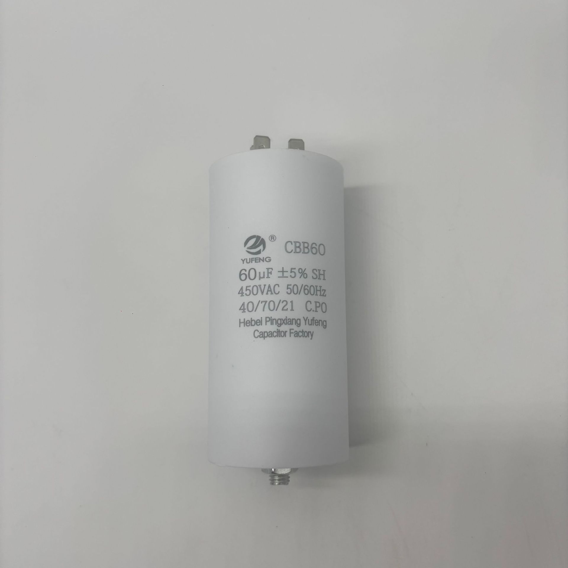 Condensador especial para bomba de agua con motor de tornillo en la parte inferior de la carcasa plástica de película metálica con condensador de doble inserción