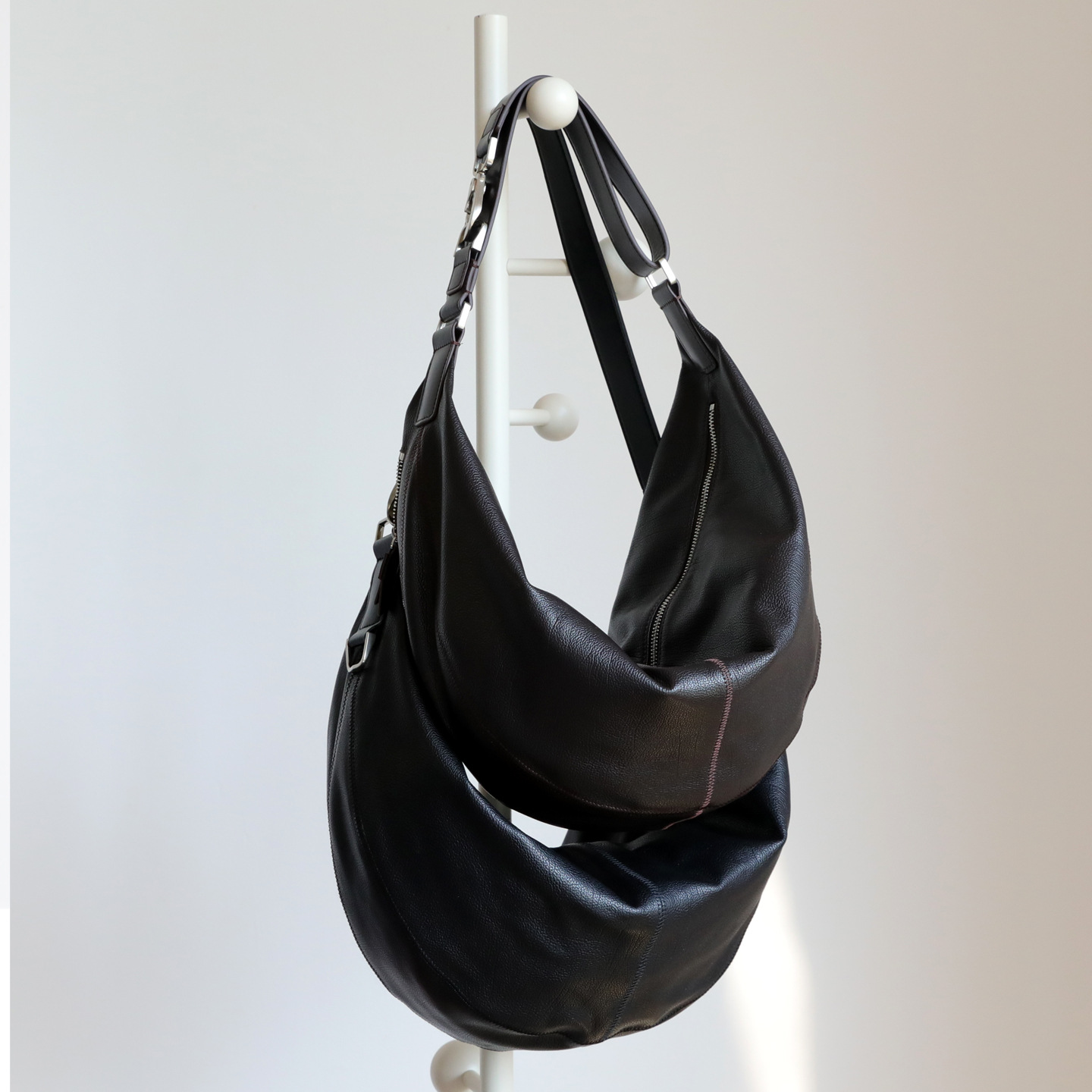 Commuter Hobo Top Grain Cowhide Leather Shoulder Crossbody Bag Retro Old Money Style Large Capacity Croissant Underarm Bag - Thumbnail 3