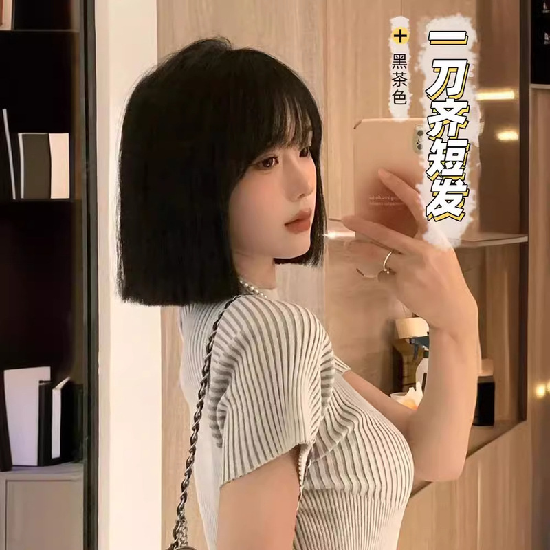 Cross-Border Wig Female Daily Short Hair Popular New Lolita Natural Realistic Summer Sweet Jk Full Headgear Style