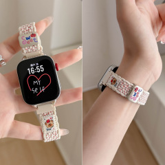 适用华为watch FIT4表带FIT4pro女款编织磁吸fit3/2/1手表腕带ins