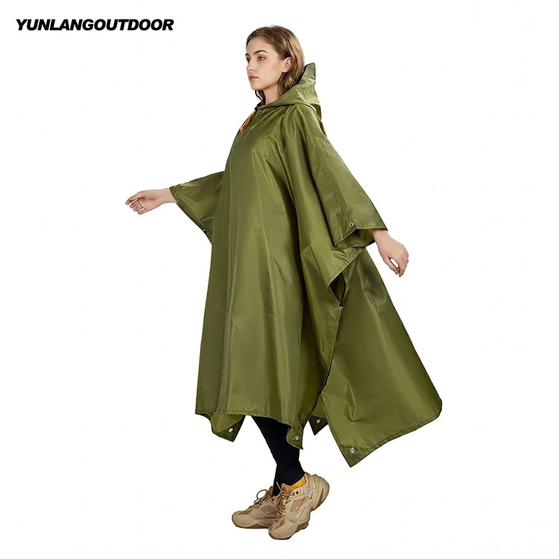 Three-In-One Poncho Raincoat Backpack Rain Poncho Outdoor Camping Hiking Climbing Tent Foreign Trade Heavy Rain Protection
