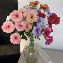 蝴蝶洋牡丹仿真花日本罂花艺造景婚礼装饰花空间美陈摆放摄影道具