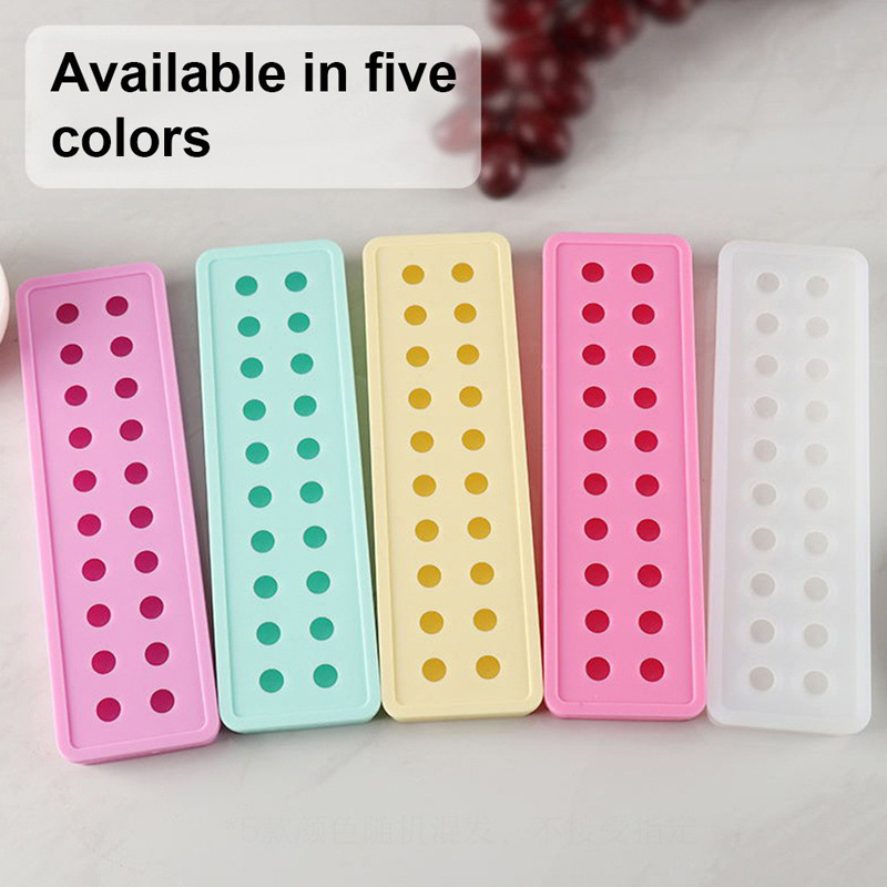 跨境家用创意带盖20孔硅胶冰球硅胶冰格汤圆制冰滴胶模具厂家批发