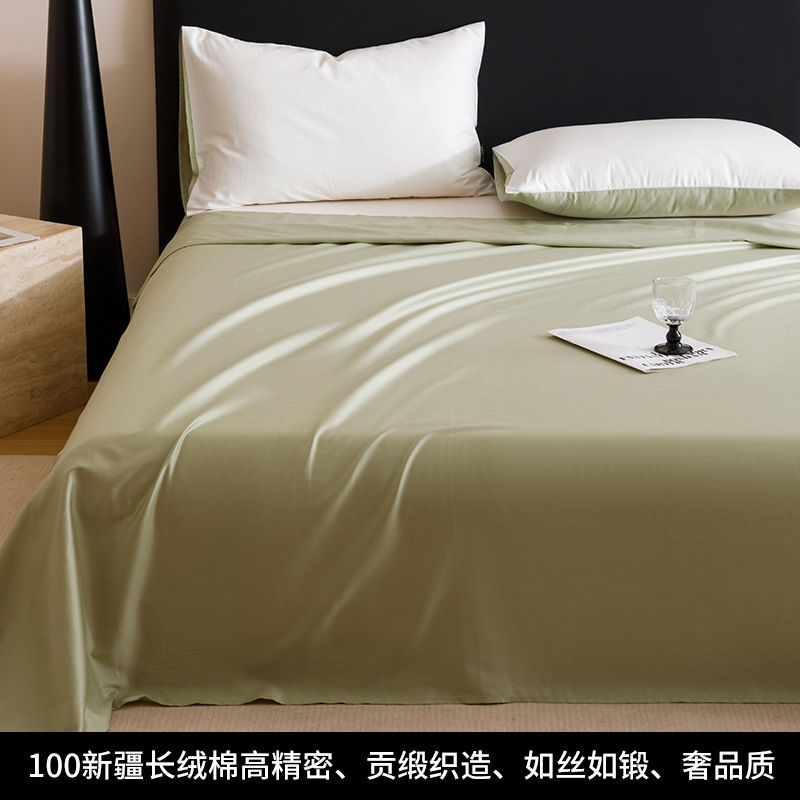 100S Xinjiang de algodón de fibra larga, sábana individual gruesa de algodón puro, sábana individual de una sola pieza, dormitorio de algodón doble, sábana para estudiantes, juego de tres piezas