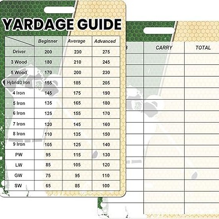 跨境热销高尔夫球杆距离卡PVC塑料卡片高尔夫快速参考距离卡