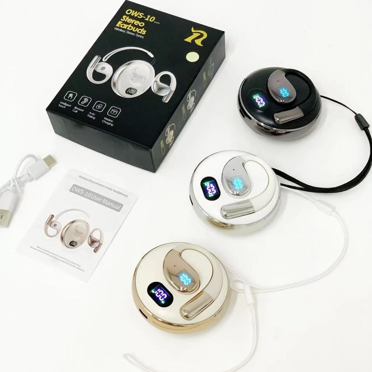 OWS - 10 auriculares Bluetooth inalámbricos inalámbricos, auriculares para niños y niñas, deportes de larga duración, auriculares de reducción de ruido al por mayor
