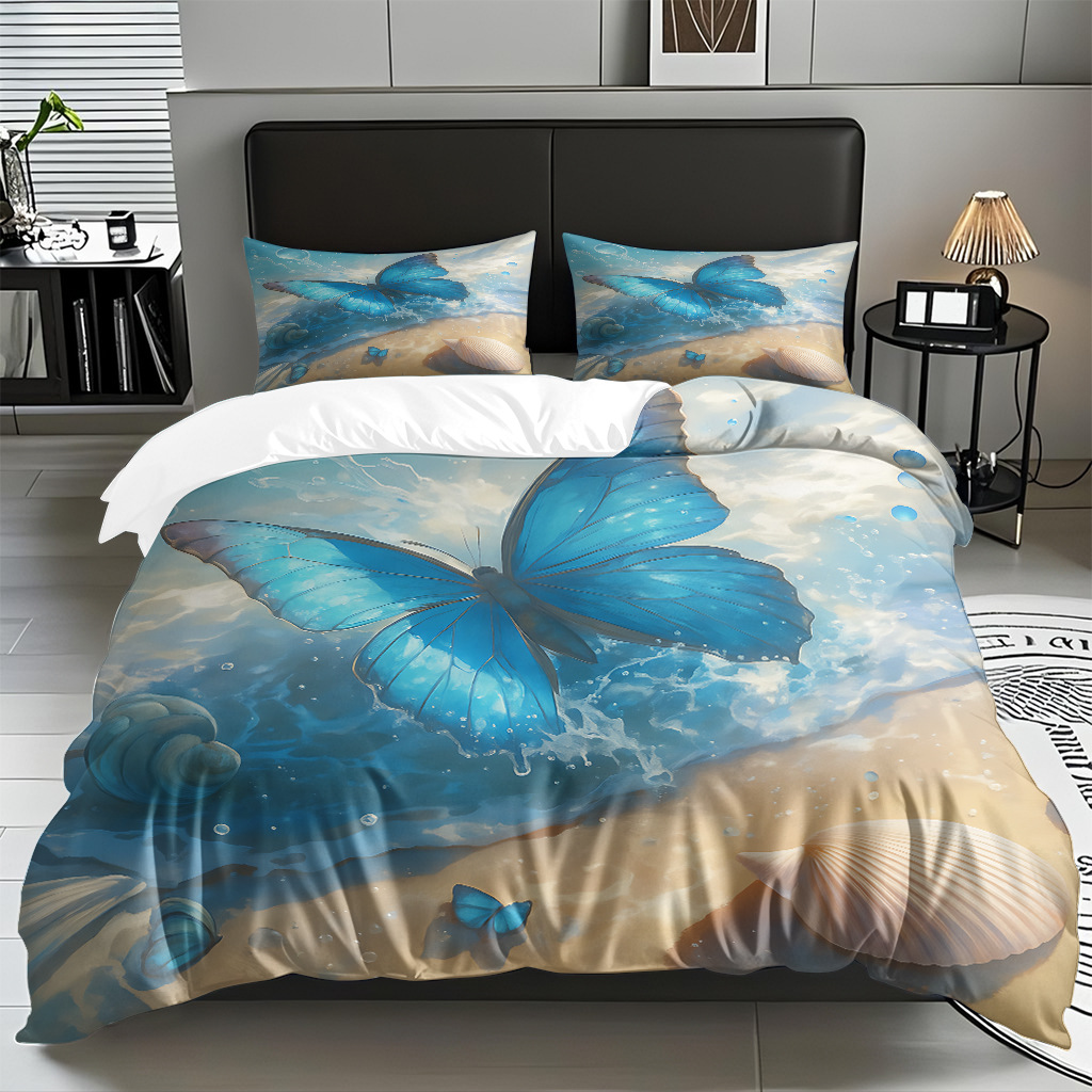 Butterfly series digital print edredón comercio electrónico transfronterizo preferido fuente fábrica adaptada modo TEMU / JIT