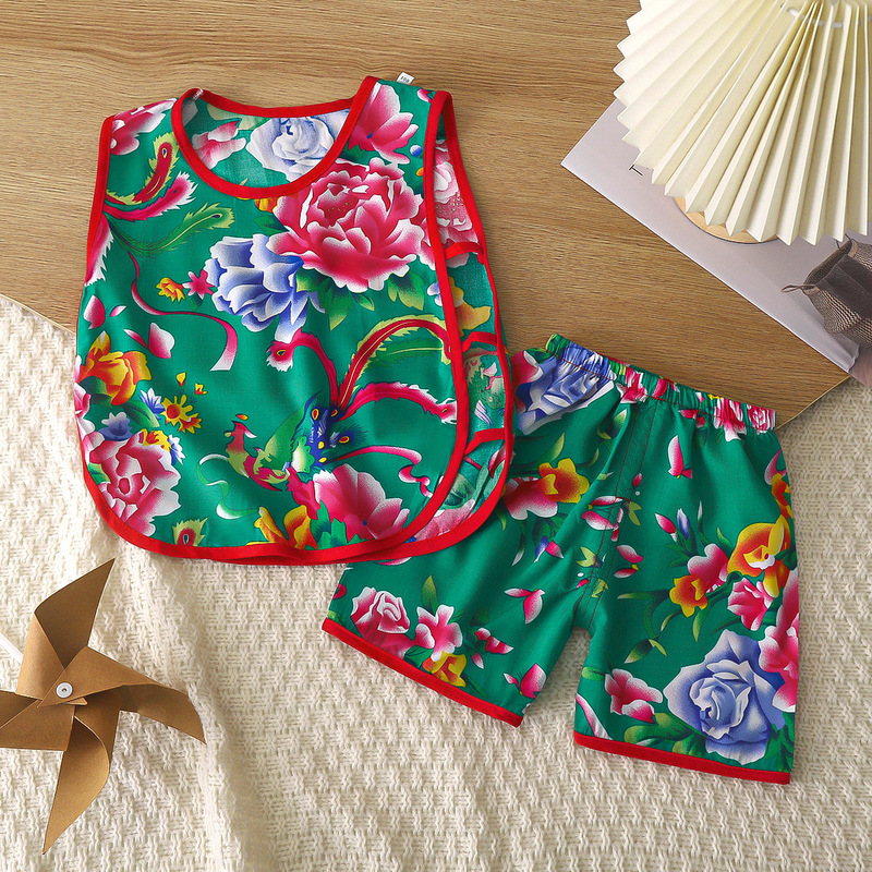 New summer children's national style pipa suit a generation of children's boys baby Chinese summer cool thin