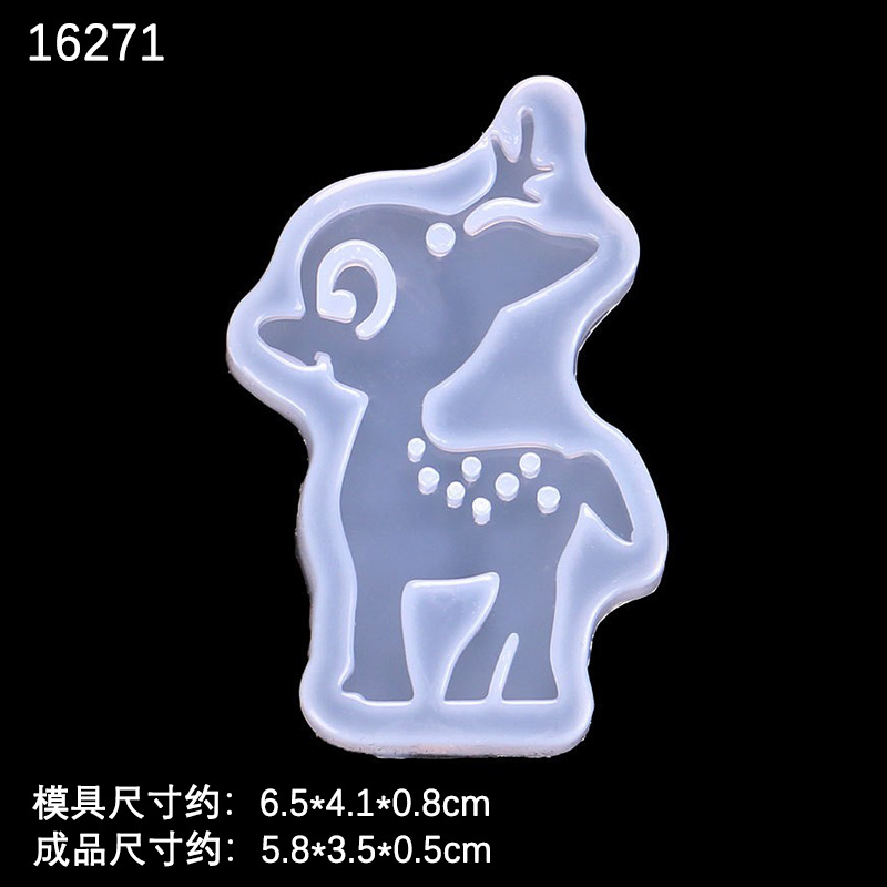 Espejo DIY cristal epoxi animal molde Navidad alce casa embrujado Decoración Accesorios epoxi molde de silicona