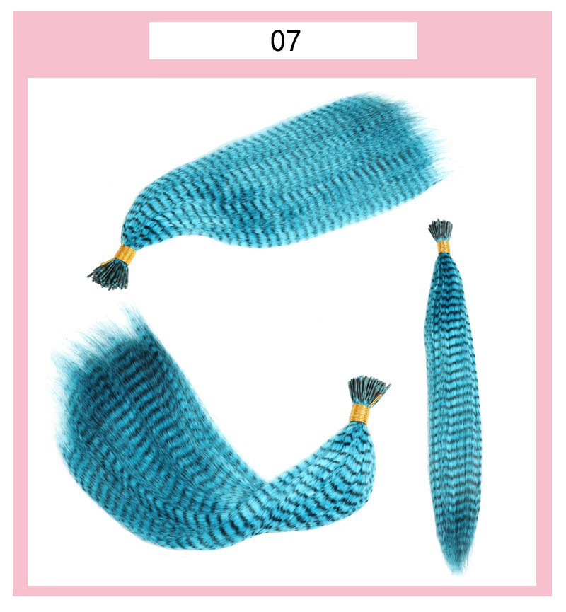 Peluca de extensión de cabello de plumas de seda de alta temperatura de fibra química especial transfronteriza