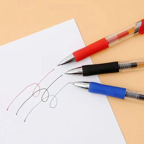 K35 push pen red black blue 0.5mm bullet large capacity same style refill office pen factory direct sale