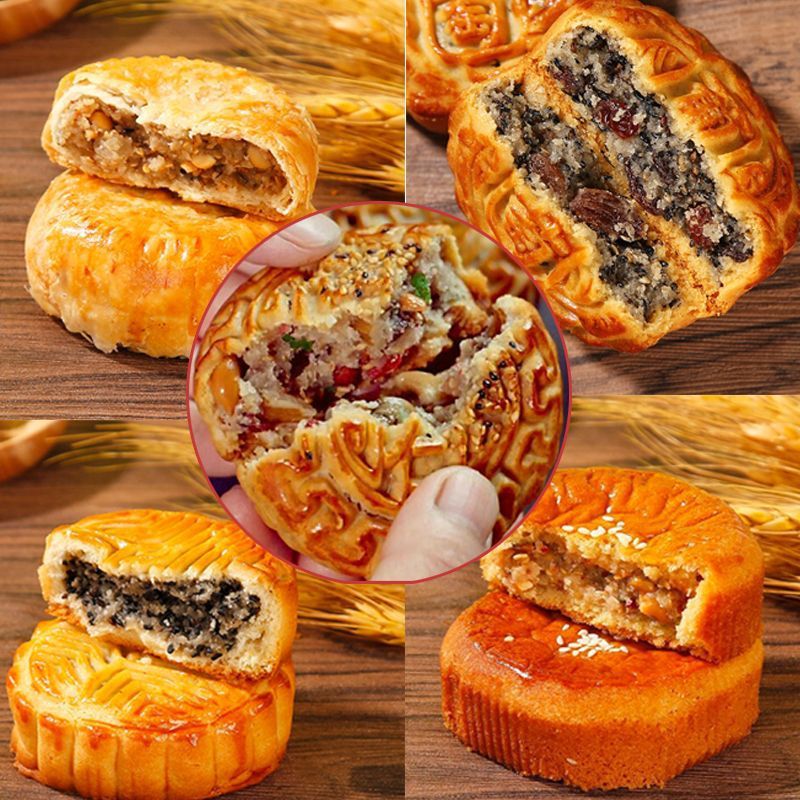 五仁月饼老式吃的传统点心糕点类手工广式月饼五仁批发40g-2500g|undefined