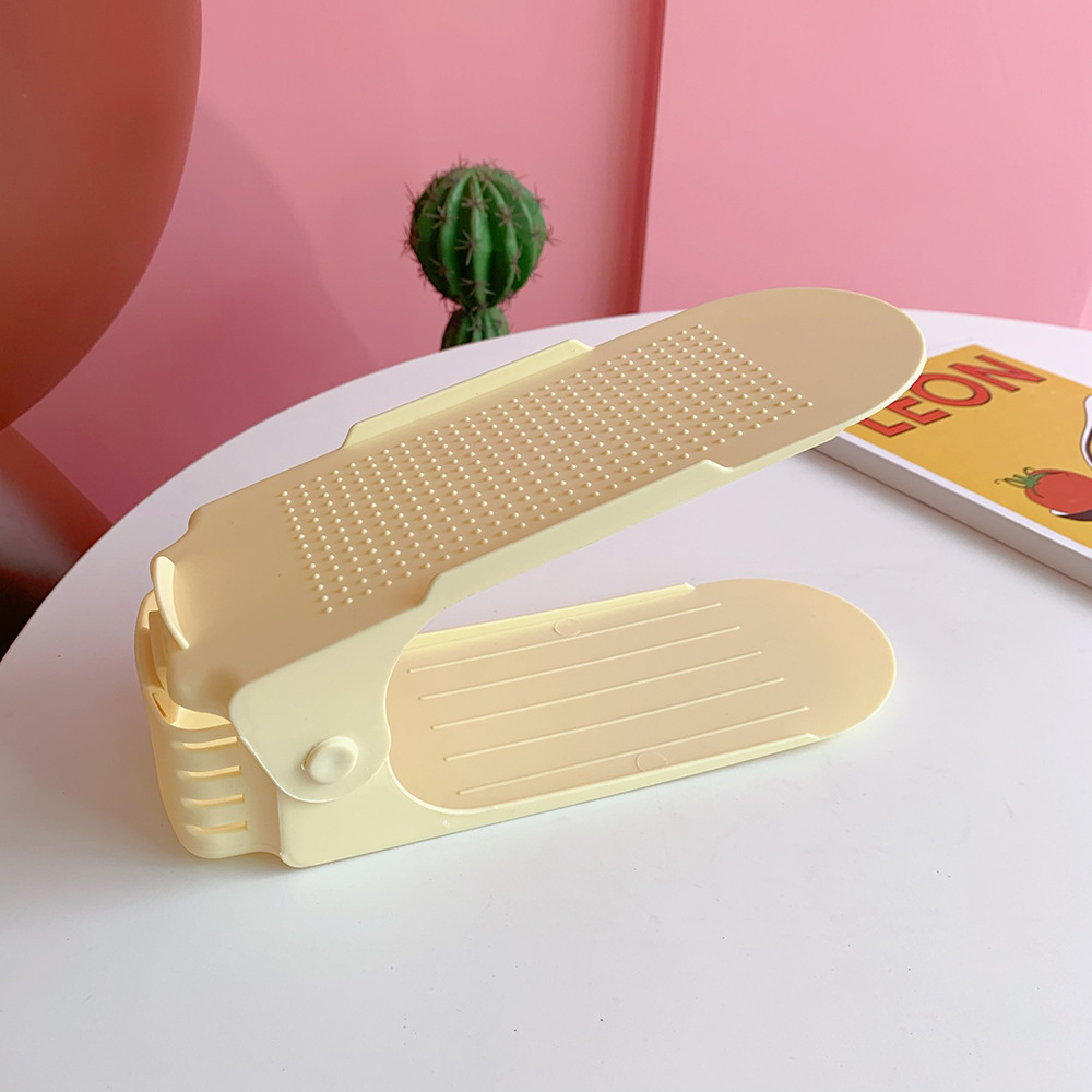 Nuevo estante de zapatos de almacenamiento simple, estante de zapatos plegable simple, estante de zapatos ajustable de plástico de doble capa integrado