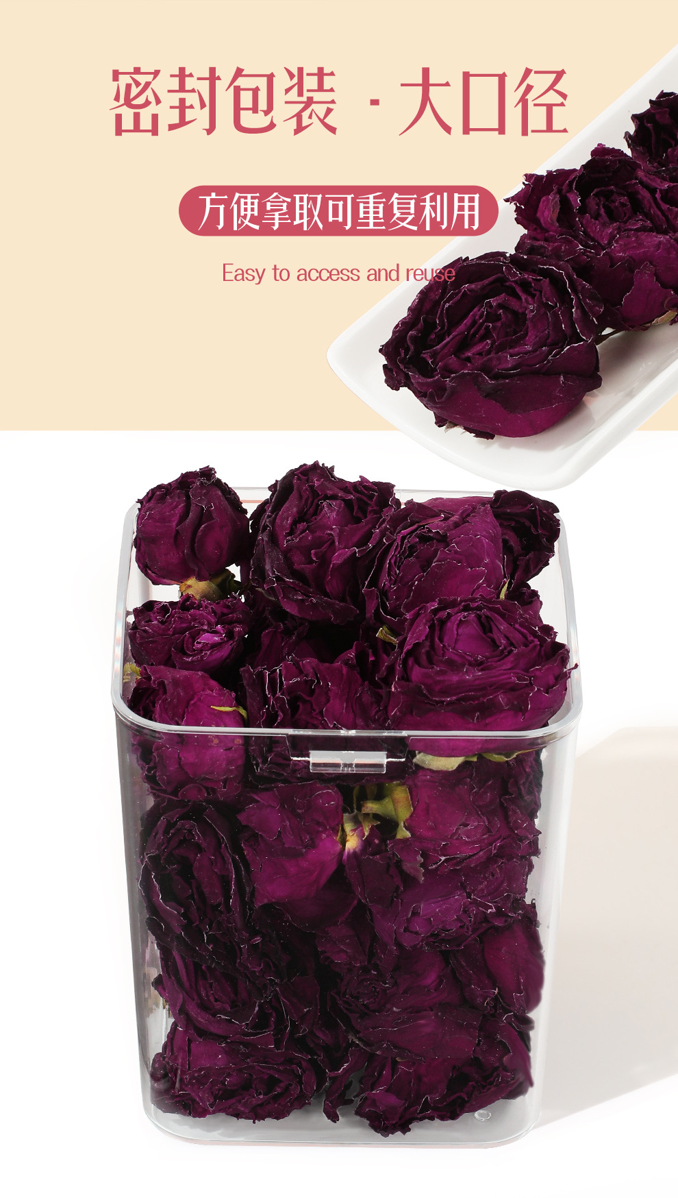 Dried Yunnan Red Rose Tea Whole Flower Crown Buds Meigui Hua Herbal Infusion 40g in use