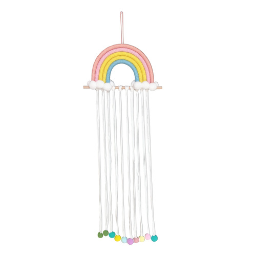 INS Decorative Nordic Style Braided Rainbow Hair Ball Children's Hairpin Hair Accessory Storage Belt Headwear Organizer Belt Organizer Rack