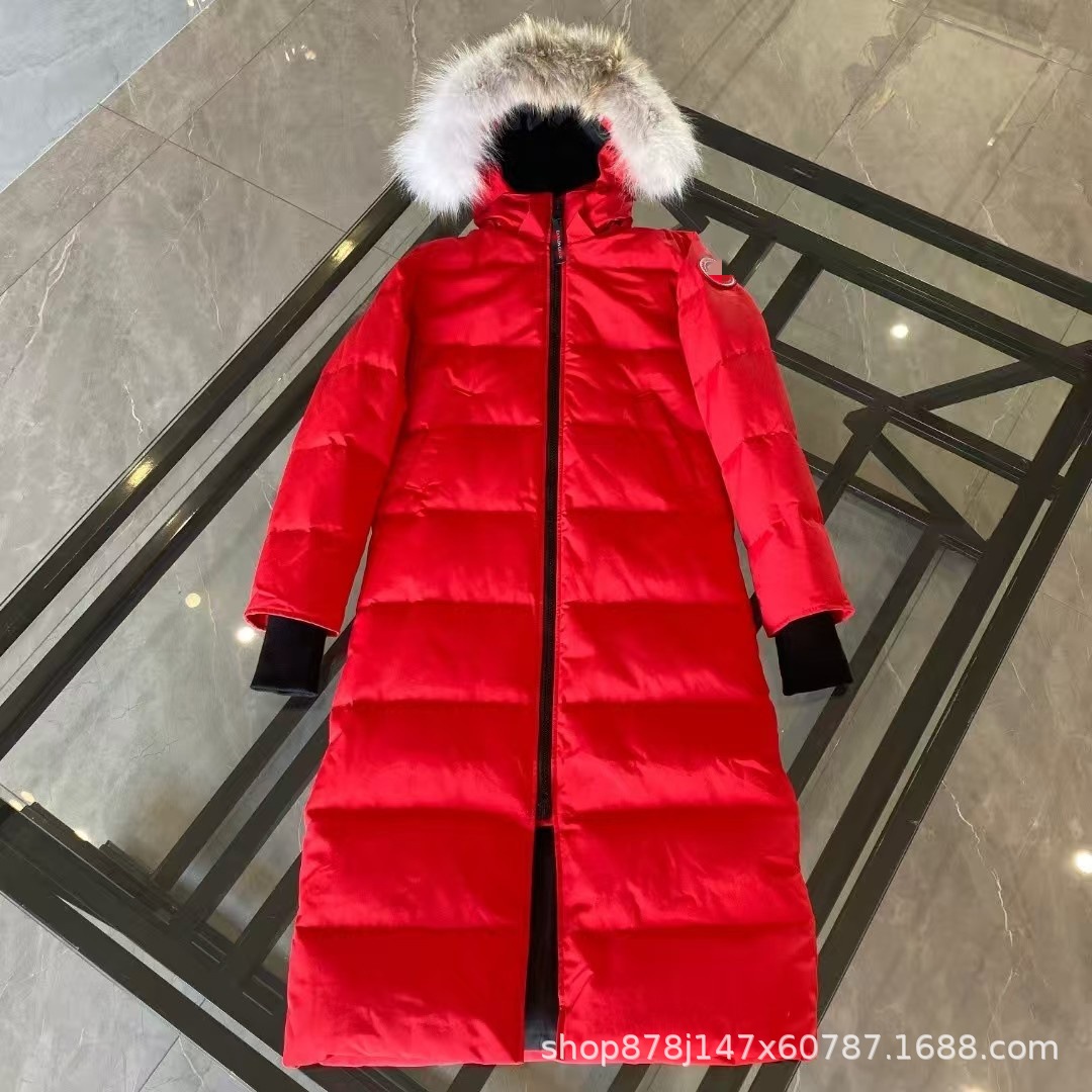 Mystique Big Goose down Jacket 22 Canadian Same Style Women's Long Hooded Jacket Wolf Fur Collar 3035W