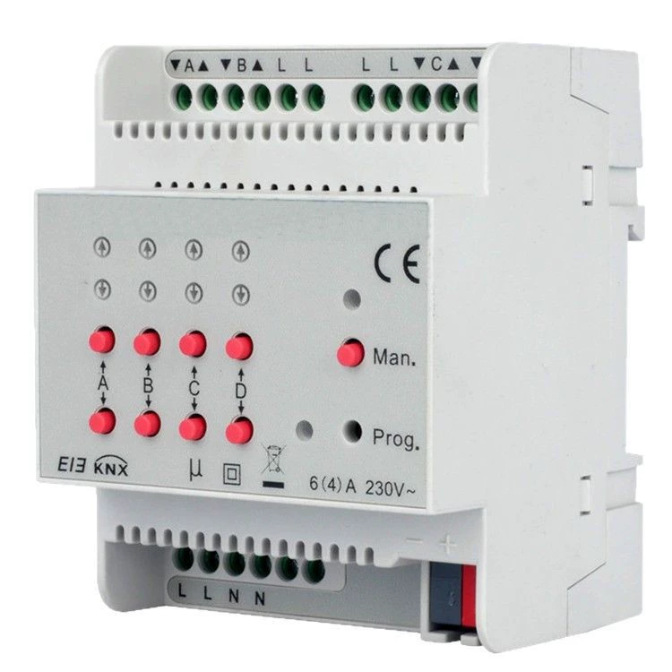Интеллектуальное освещение KNX, привод для 4-х дорожных занавесов ILN.CR4.6.1