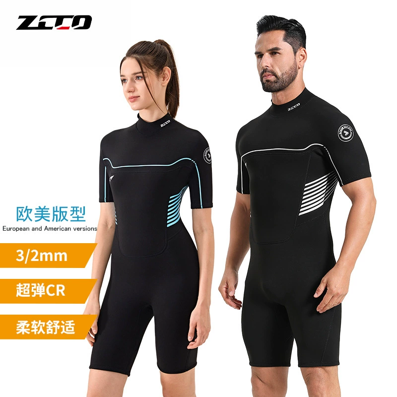 ZCCO Переходящая граница 3 мм монокондцированный однотонный костюм с коротким рукавом для дайвинга мужчин тёплый серфинг костюм глубоководный плотный масляный костюм для дайвинга женщин