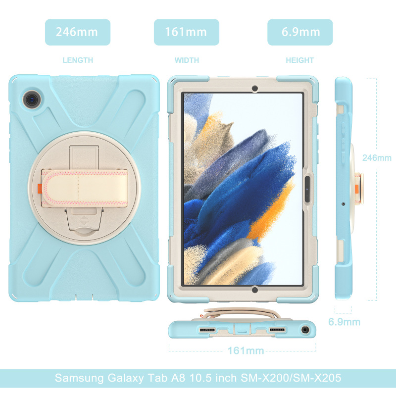 Tab A8 10.5" 2022 X200/X205 Tablet Protective Case with Rotating Stand and Anti-Fall Cover Tab A8 10.5" 2022 X200/X205 Tablet Protective Case with Rotating Stand and Anti-Fall Cover