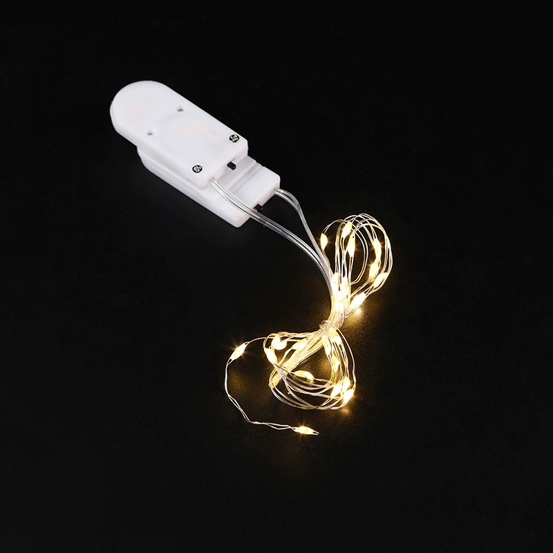 LED copper wire string lights, battery-powered (LR44/2032), waterproof, multi-length & color modes