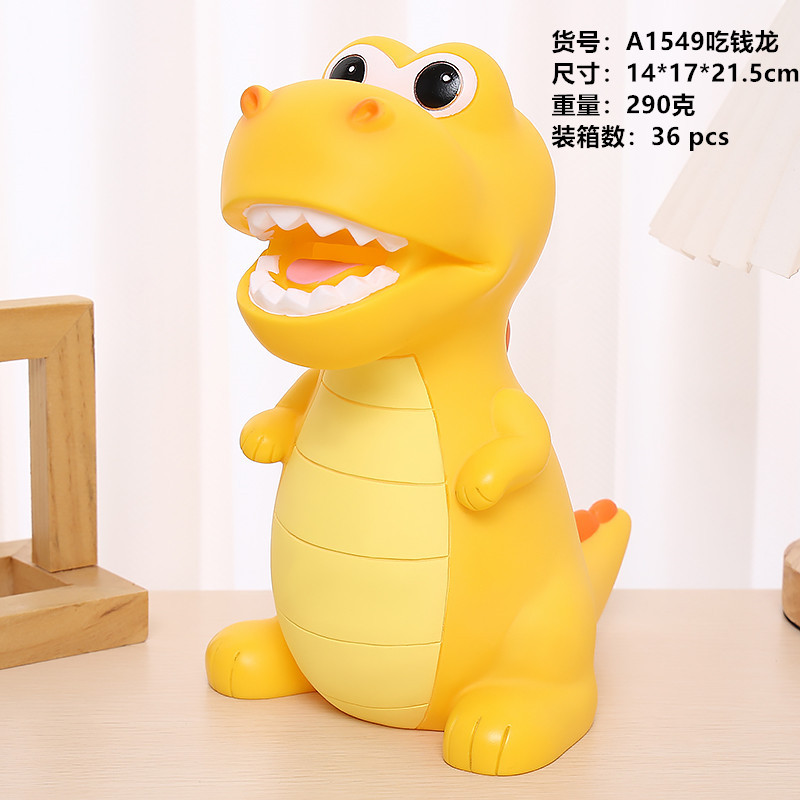 Gran creativo lindo dinosaurio de dibujos animados alcancía vinilo Tyrannosaurus alcancía Regalo de Cumpleaños de los niños