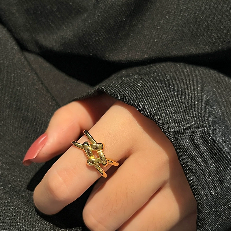 (Cross-border trading), fashionable one size retro golden ring, on index finger, simple and elegant design