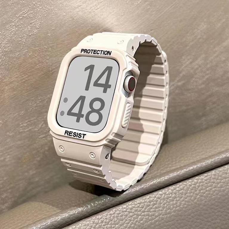 Aplicable a AppleWatch nuevos deportes de silicona magnética integrada Apple Watch iwatch87SE cinturón representativo