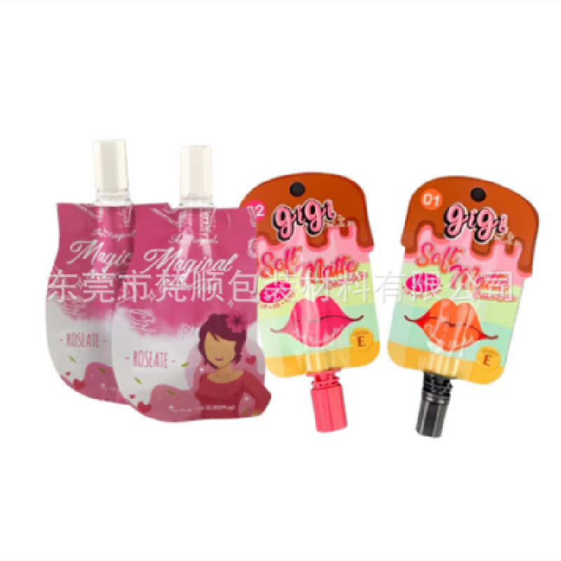 Lip Glaze lip gloss nozzle bag mascara makeup eye shadow aluminum foil cosmetic bag special-shaped eyelash brush nozzle bag