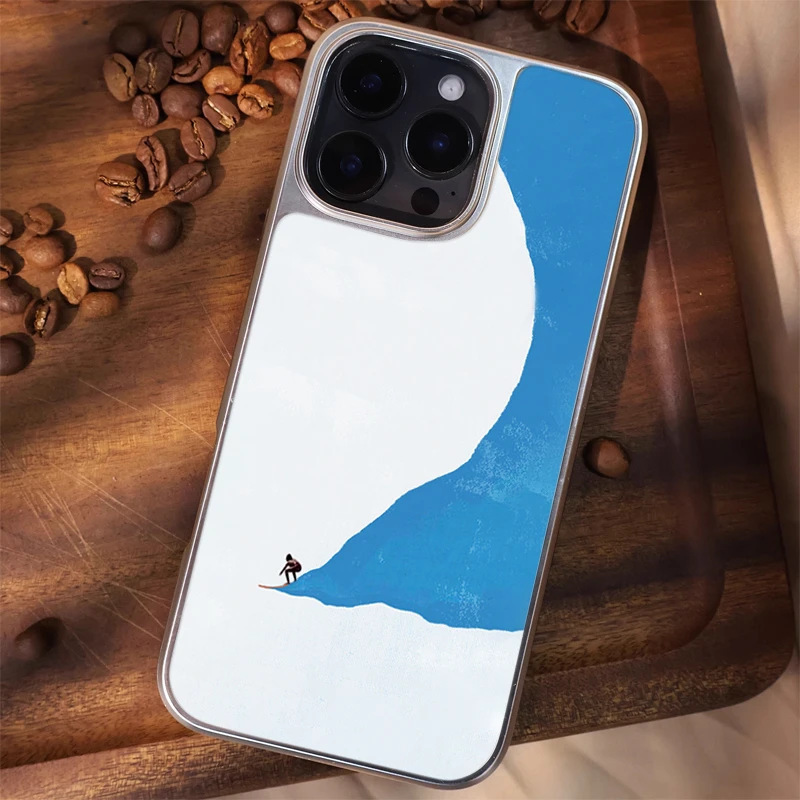 Creative Surfing Style Phone Case for iPhone 17 Pro Max, 15 Matte Pc, 16 Electroplated, 12 Personalized, 14 Trendy Cool Cover