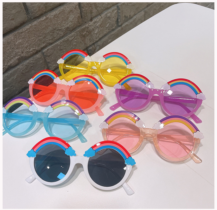 Cute Rainbow Round Frame Full Frame Kids Sunglasses display picture 1