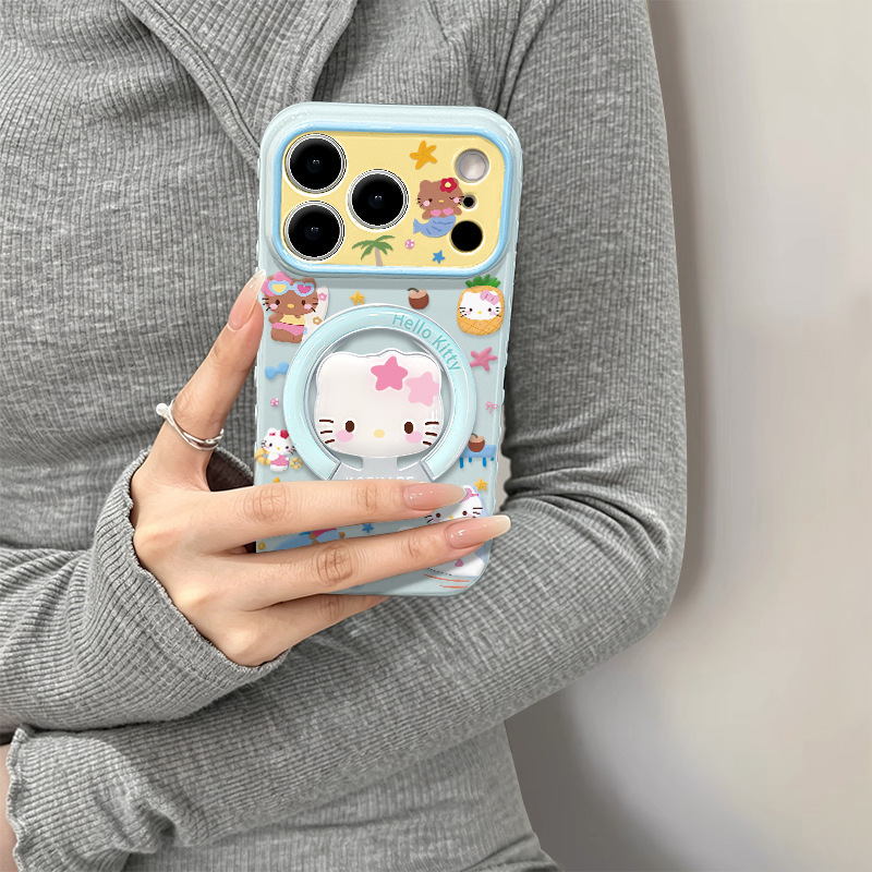 Summer Surfing Cat Suitable for Apple 17Promax Mobile Phone Case Iphone15 Female 16 Cute Cartoon 14 Stand Summer Surfing Cat Suitable for Apple 17Promax Mobile Phone Case Iphone15 Female 16 Cute Cartoon 14 Stand