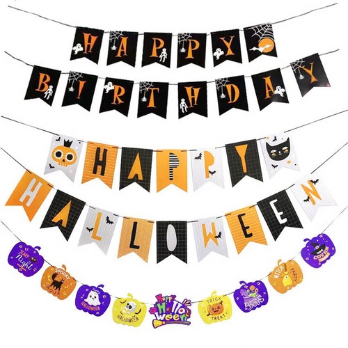 Simple Halloween Decorations Paper Pull-up Banner for Shopping Malls Bars KTV Renovation Supplies Halloween Pull-up Banner Wholesale