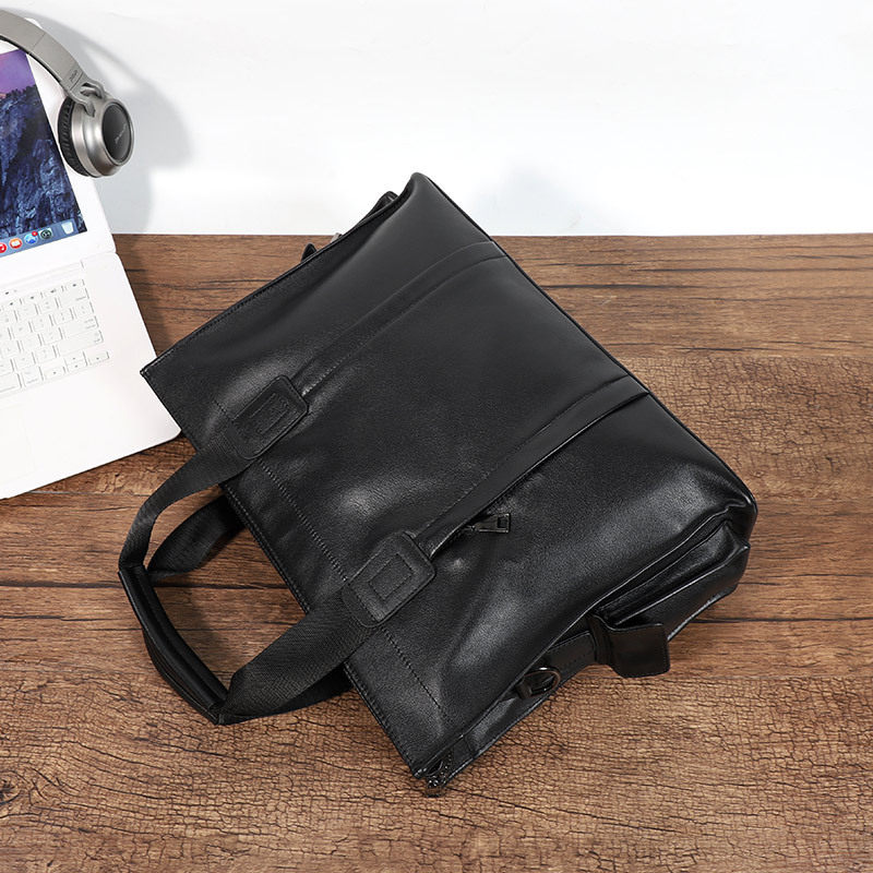 Túi xách tay nam da bò thật đựng laptop 15,6 inch 40×13×29 cm — Túi nhỏ màu đen không bên, Màu Đen Cỡ Nhỏ Có túi bên, Túi không bên cỡ lớn màu đen, Màu đen lớn có túi bên