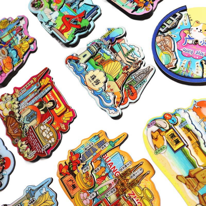 도시 냉장고 자석 베이징 창사 우한 칭다오 산야 충칭 난징 광저우 수저우 관광 기념품