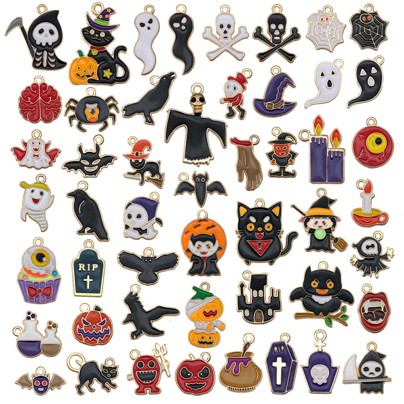Halloween DIY Accessories Keychain Pendant Earrings Bracelet Necklace Accessories Pumpkin Pendant Ghost Pendant