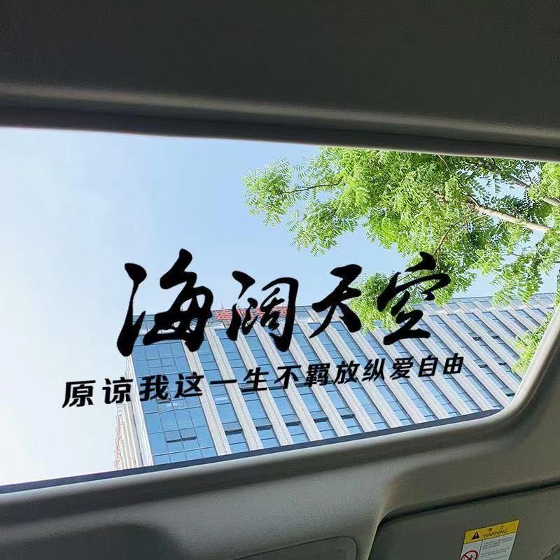别提过去我不记得海阔天空抖音网红汽车门身天窗后尾箱玻璃车贴纸