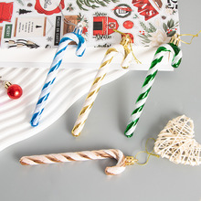 跨境新款圣诞节拐杖糖果挂件塑料拐杖圣诞节装饰圣诞礼物家居装饰