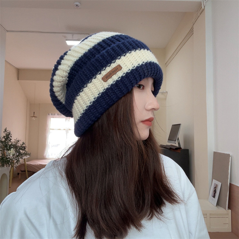 Women's Basic Lady Stripe Eaveless Wool Cap display picture 6