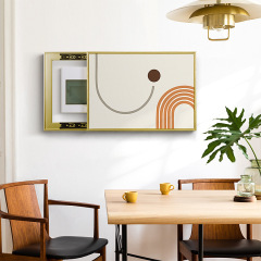 北歐風電錶箱裝飾畫橫款左右推拉配電箱遮擋電閘盒掛畫電源總開關