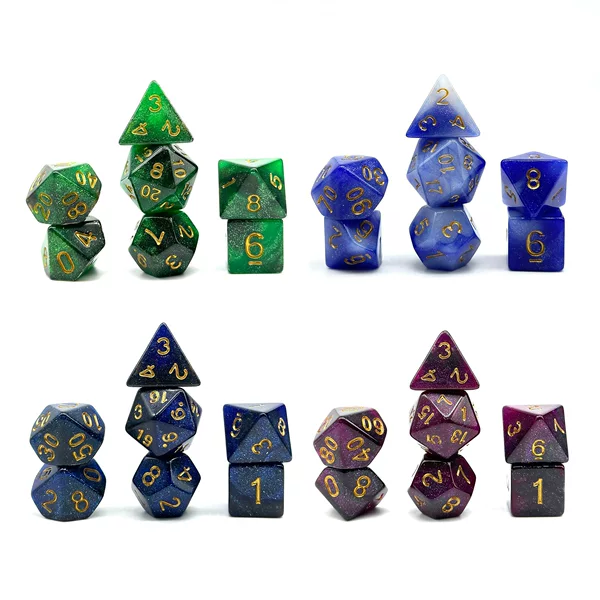 New two-color starry sky dice running group digital dice 7 a set of game foreign trade cross-border hot dice