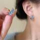 Gloomy Blue Glacier Irregular Earrings Women's Ins Cold Wind Autumn and Winter Distinctive Ear Ring Exquisite High-end Sense Fashionable Cool Ear Buckle
