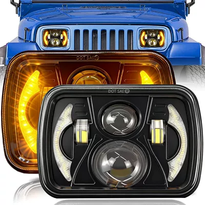 Motorcycle headlights, headlights moon-style car LED square