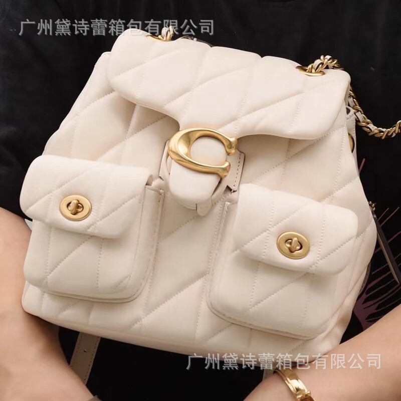 Koujia's New Tabby Backpack High-Quality Genuine Leather Quilted Chain Small Backpack Fashionable Cross-Body Small Fragrance Bag