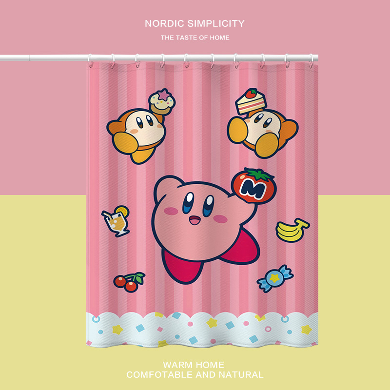Star Kabi Waterproof Shower Curtain Bathroom Partition Curtain Japanese Animation Toilet Shelter Curtain Punch-Free Installation