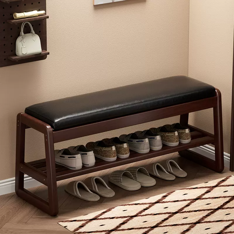 实木长条软包换鞋凳子可坐式鞋柜轻奢高级感家用入户穿鞋凳试衣间