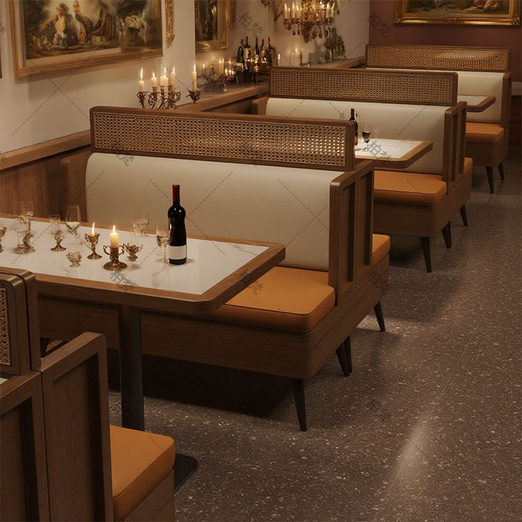 Restaurante temático del sudeste asiático mesa y silla compuesta restaurante de té tienda de fideos tienda de harina de restaurante comercial tienda de alimentos diarios tarjeta sofá