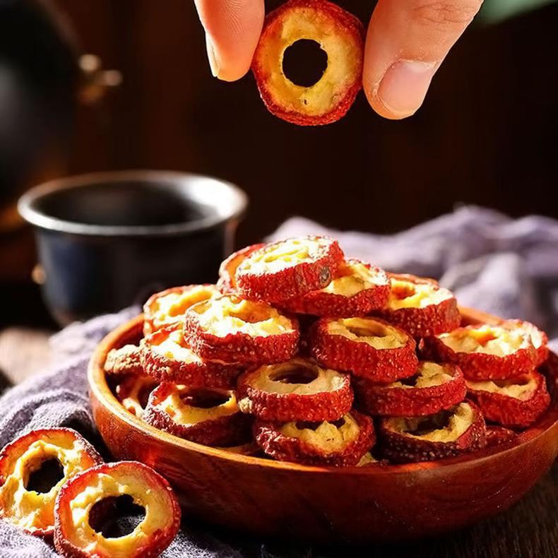 Seedless Dried Hawthorn Slices Shan Zha 山楂 Pitted Hawthorn Rings for Tea and Infusions 1000g Vacuum Packed overview