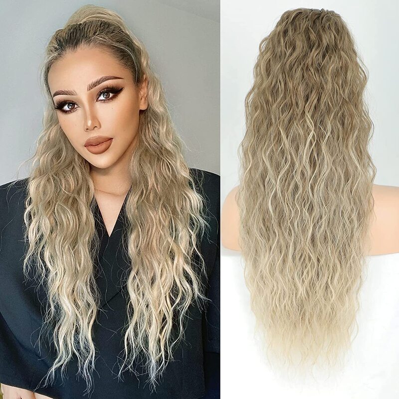 Foreign Trade European and American Large Claw Clip Long Wavy Ponytail Wig Tiger Claw 70cm 28inch Long Curly Ponytail Wig
