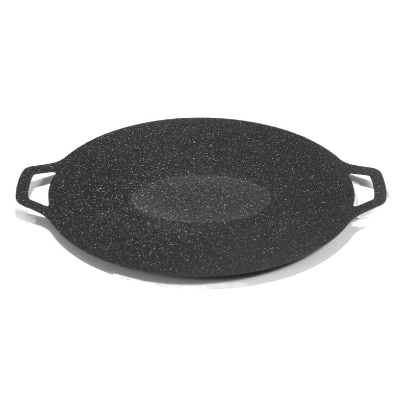 Korean-style Thickened Round Barbecue Plate Non-stick Barbecue Plate Teppanyaki Outdoor Picnic Portable Barbecue Plate Universal Barbecue Plate