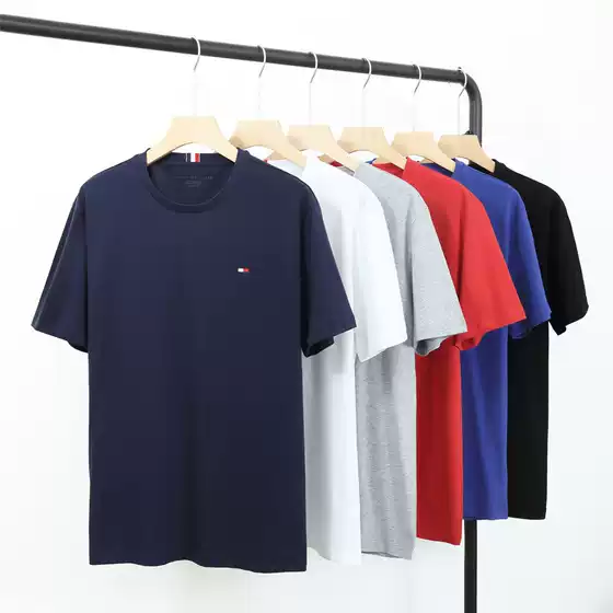Men's Tommy Hilfiger Summer Short Sleeve T-Shirt, Pure Cotton Crew Neck Loose Fit Casual Tee